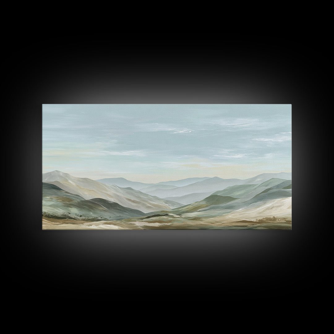 Gentle Mountain Landscape Canvas Print, Dental Office Art, Poster, Office Decor, Fine Art, Calm, Dental Art, Digital Artwork, DOA-2x1-48
