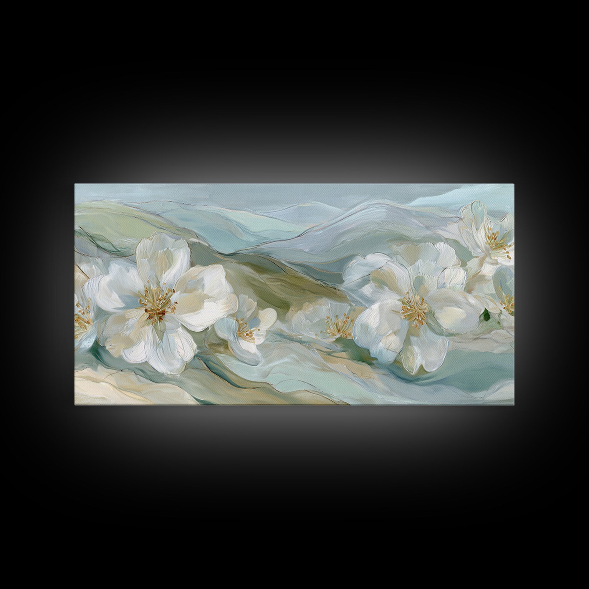 White Orchid on Stone Background Framed Canvas Print, Dental Office Art, Printable Wall Art, Office Decor, Fine Art, Calm, DOA-2x1-56