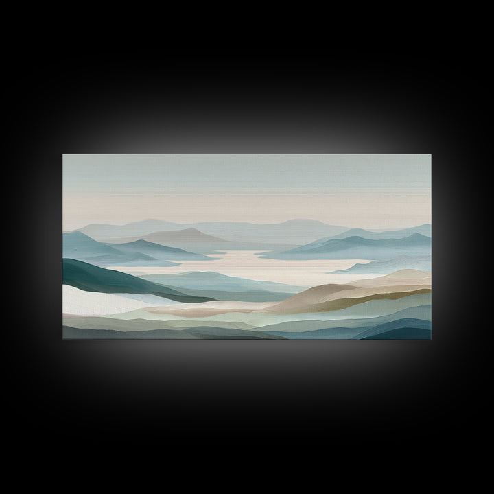 Soft Gradient Sunrise Canvas Print, Dental Office Art, Digital Print, Office Decor, Fine Art, Calm, Medical Office Decor, DOA-2x1-64