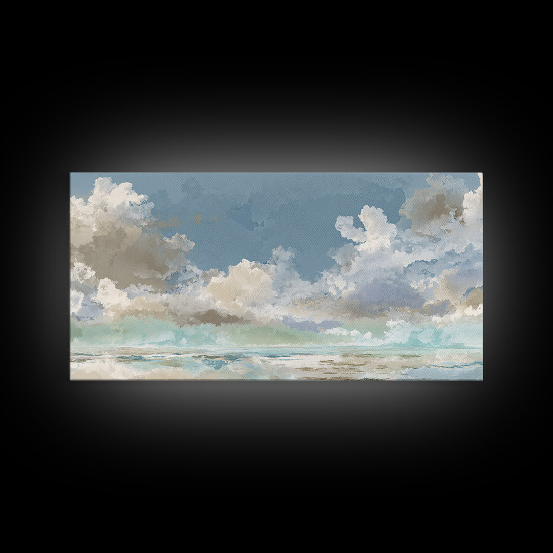 Peaceful Clouds over Open Meadow Canvas Print, Dental Office Art, Art Print, Office Decor, Fine Art, Calm, Unique Wall Art, DOA-2x1-77