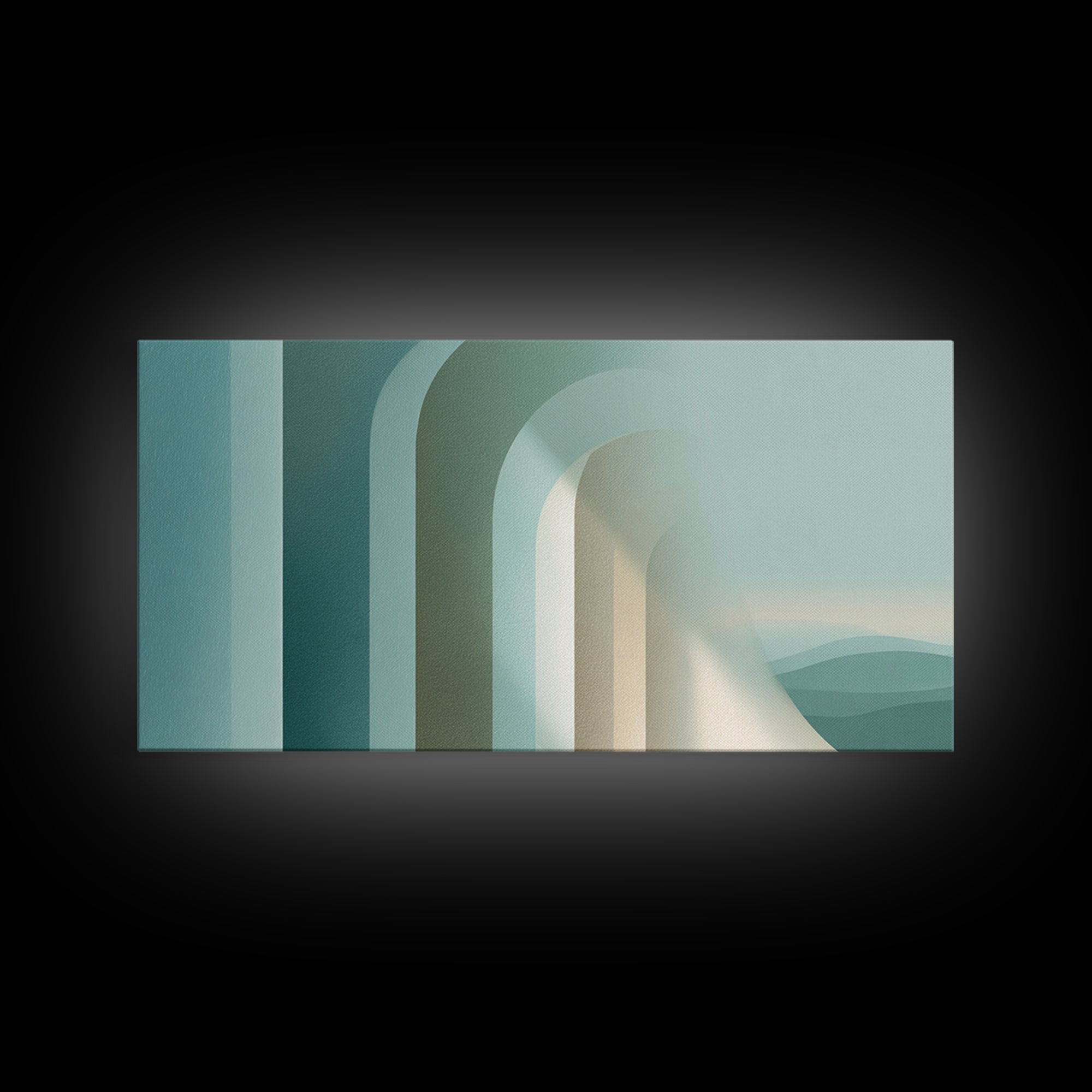 Light Scandinavian Abstract Arches Framed Canvas Print, Dental Office Art, Textured Painting, Office Decor, Fine Art, Calm, DOA-2x1-85