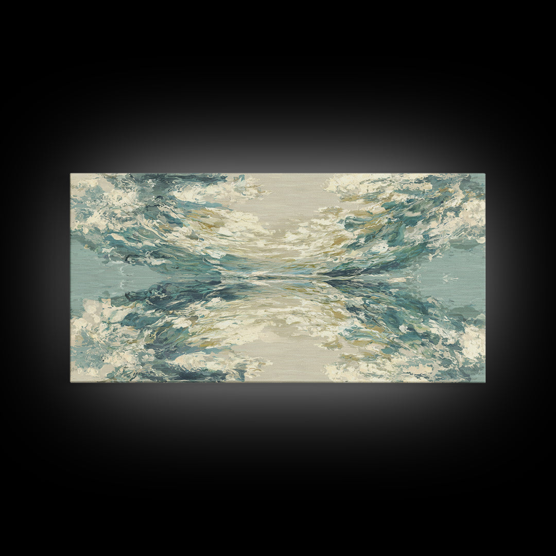 Abstract Water Ripple Pattern Framed Canvas Print, Dental Office Art, Medical Office Art, Office Decor, Abstract Art, Calm, DOA-2x1-9