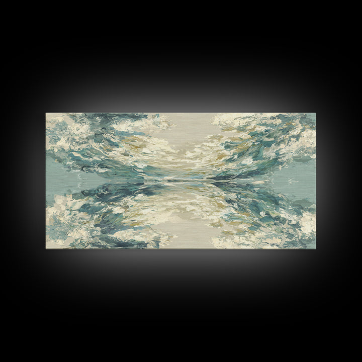 Abstract Water Ripple Pattern Framed Canvas Print, Dental Office Art, Medical Office Art, Office Decor, Abstract Art, Calm, DOA-2x1-9