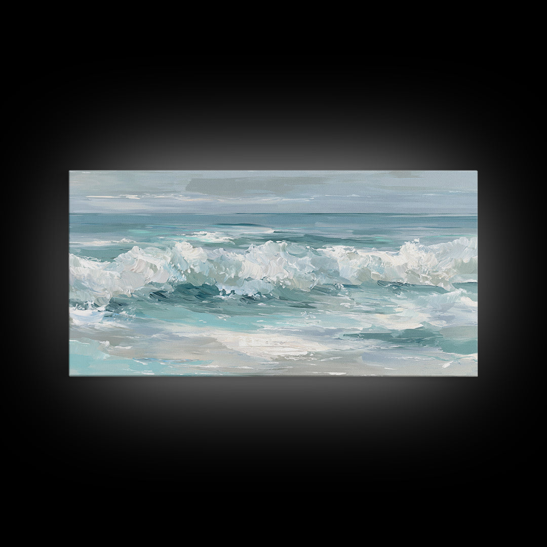 Calming Abstract Ocean Waves Canvas Print, Dental Office Art, Minimalist Decor, Office Decor, Calm, Motivational Poster, DOA-2x1-93