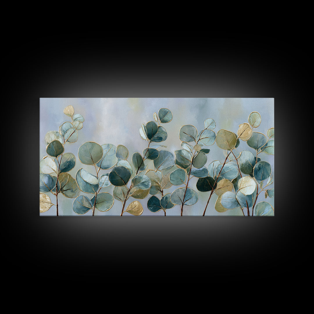 Soft Botanical Eucalyptus Print for Clean Atmosphere Canvas Print, Dental Office Art, Dentistry Art, Office Decor, Calm, DOA-2x1-95