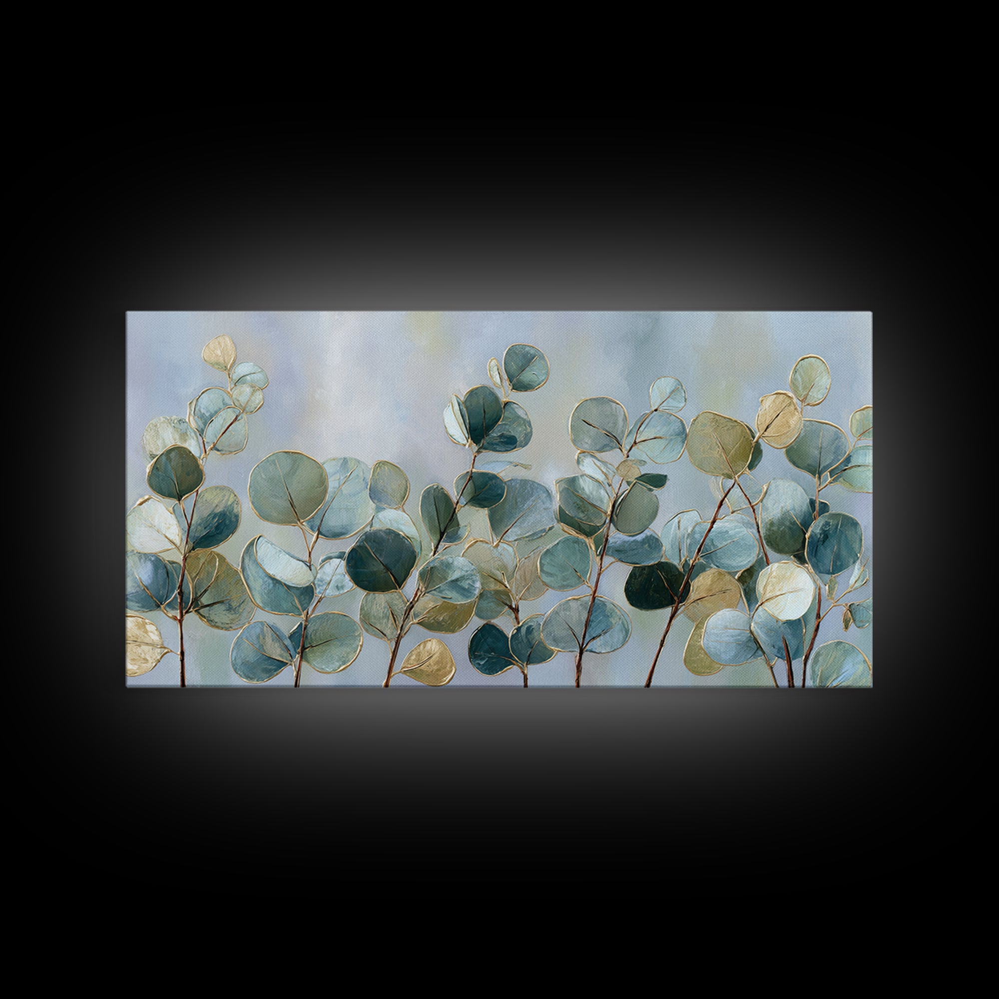 Soft Botanical Eucalyptus Print for Clean Atmosphere Canvas Print, Dental Office Art, Dentistry Art, Office Decor, Calm, DOA-2x1-95