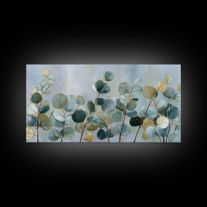 Soft Botanical Eucalyptus Print for Clean Atmosphere Canvas Print, Dental Office Art, Dentistry Art, Office Decor, Calm, DOA-2x1-95