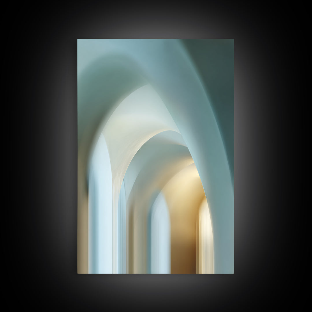Light Scandinavian Abstract Arches Framed Canvas Print, Dental Office Art, Home Decor, Office Decor, Fine Art, Calm, DOA-2x3-1