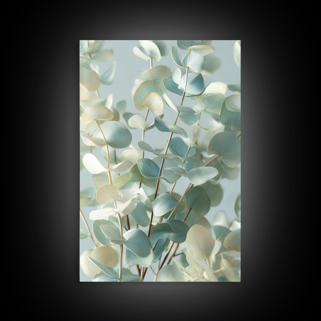 Soft Botanical Eucalyptus Print for Clean Atmosphere Canvas Print, Dental Office Art, Room Decor Aesthetic, Office Decor, Calm, DOA-2x3-11