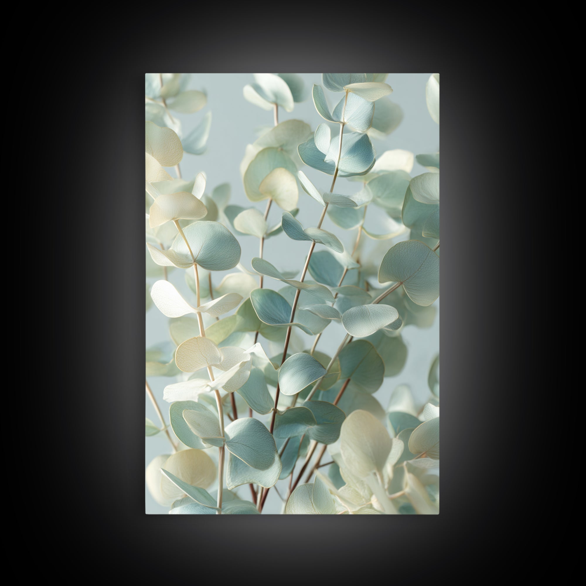 Soft Botanical Eucalyptus Print for Clean Atmosphere Canvas Print, Dental Office Art, Room Decor Aesthetic, Office Decor, Calm, DOA-2x3-11
