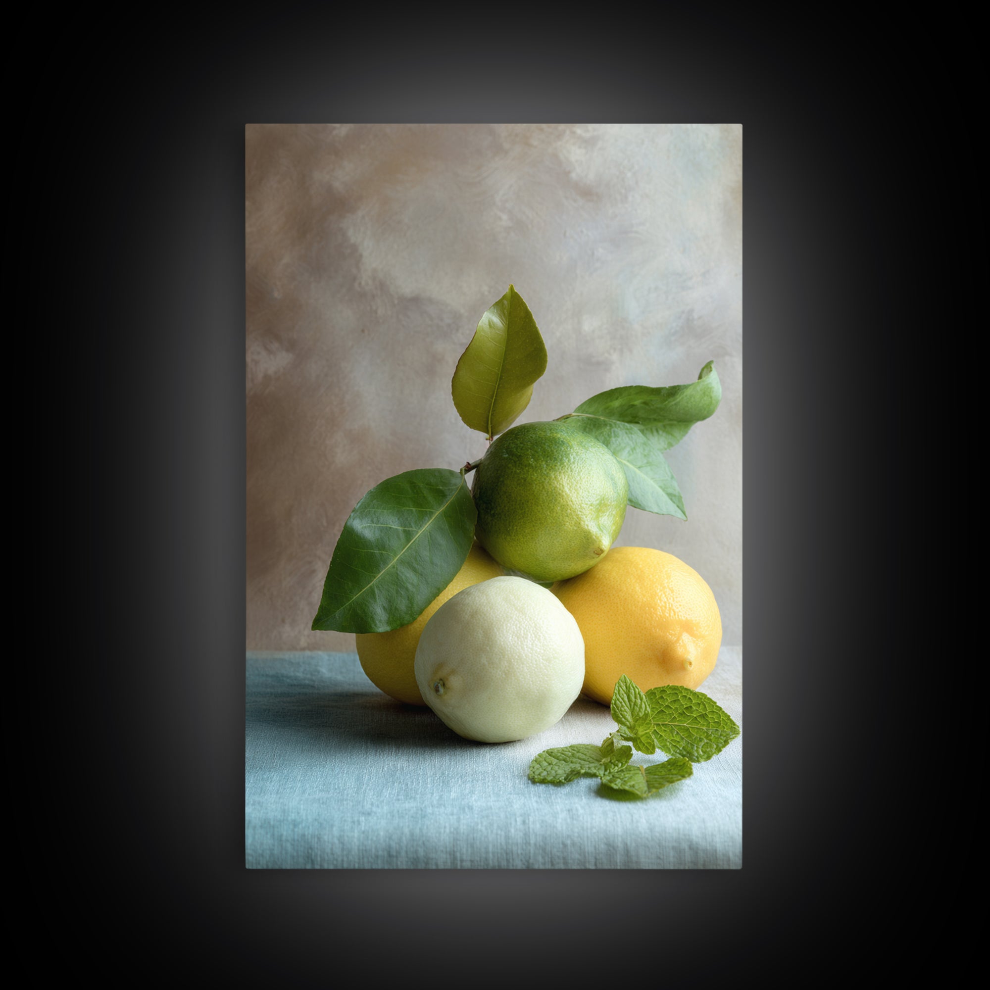 Fresh Citrus and Mint Still Life Canvas Print, Dental Office Art, Dental, Office Decor, Calm, Tooth Art, Dentistry Art, DOA-2x3-15