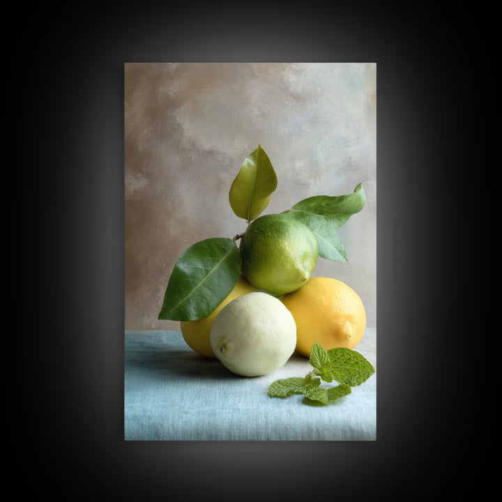 Fresh Citrus and Mint Still Life Canvas Print, Dental Office Art, Dental, Office Decor, Calm, Tooth Art, Dentistry Art, DOA-2x3-15