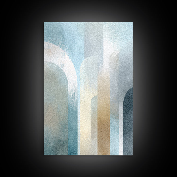Light Scandinavian Abstract Arches Framed Canvas Print, Dental Office Art, Home Decor, Office Decor, Fine Art, Calm, DOA-2x3-25
