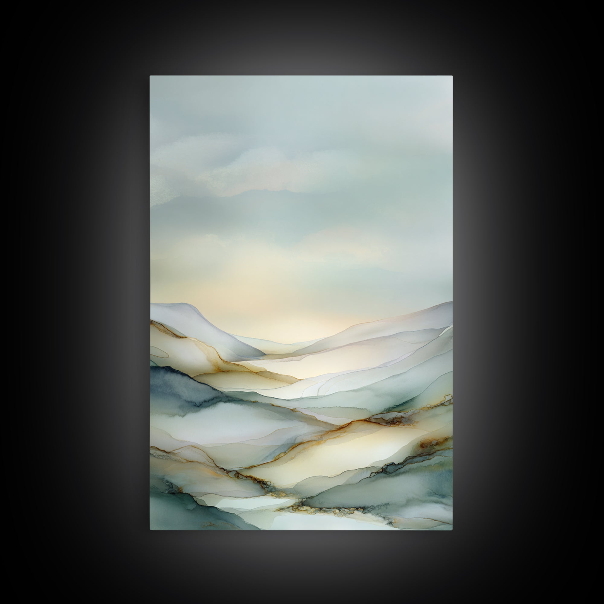 Soft Gradient Sunrise Framed Canvas Print, Dental Office Art, Textured Painting, Office Decor, Calm, Room Decor Aesthetic, DOA-2x3-28
