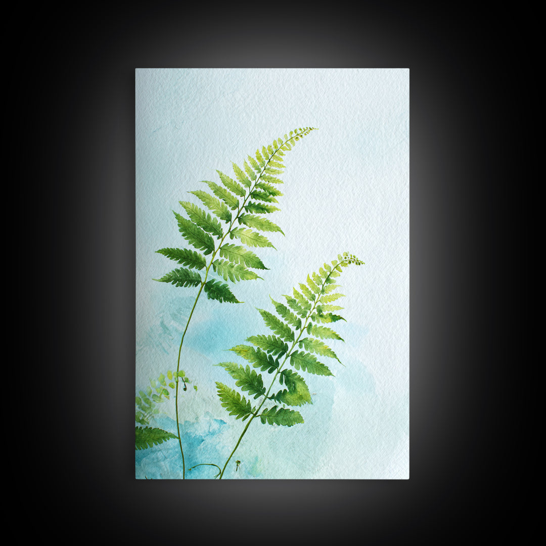 Botanical Fern Study Framed Canvas Print, Dental Office Art, Unique Wall Art, Office Decor, Watercolor Art, Calm, DOA-2x3-3