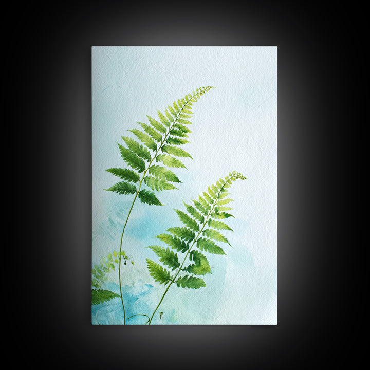 Botanical Fern Study Framed Canvas Print, Dental Office Art, Unique Wall Art, Office Decor, Watercolor Art, Calm, DOA-2x3-3