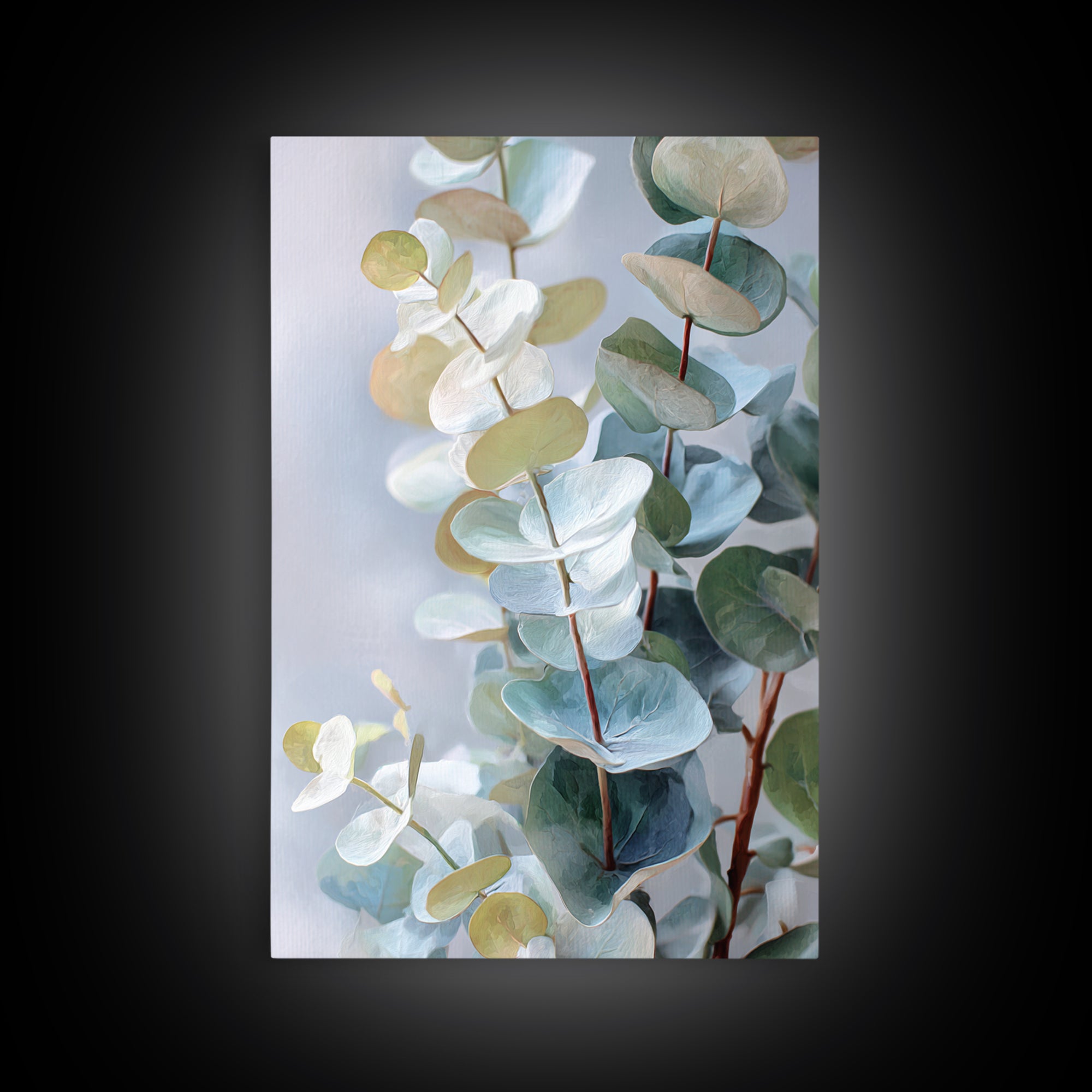 Soft Botanical Eucalyptus Print for Clean Atmosphere Canvas Print, Dental Office Art, Dental Decor, Office Decor, DOA-2x3-35