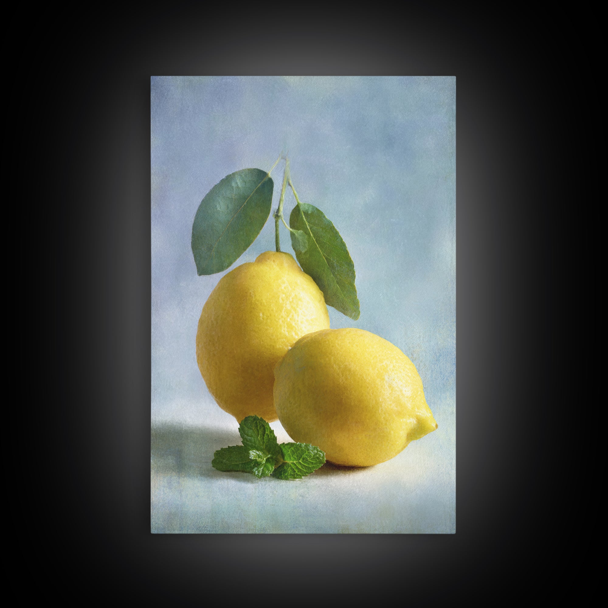 Fresh Citrus and Mint Still Life Canvas Print, Dental Office Art, Printable Digital, Office Decor, Calm, Neutral Decor, DOA-2x3-39
