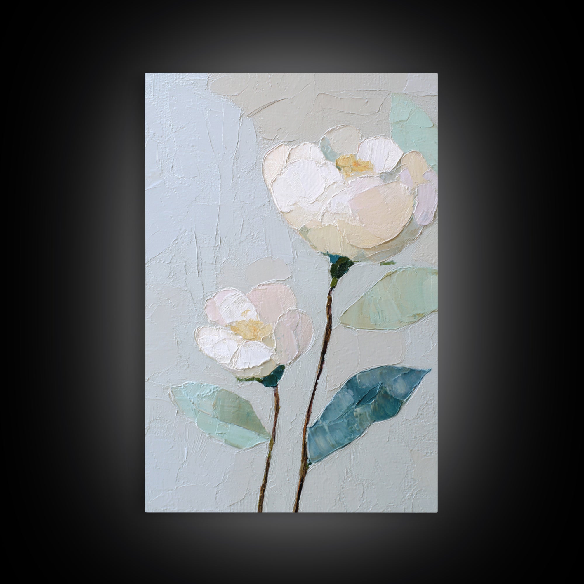 Sterile Modern Floral Painting Framed Canvas Print, Dental Office Art, Tooth Art, Office Decor, Fine Art, Calm, Modern Decor, DOA-2x3-43
