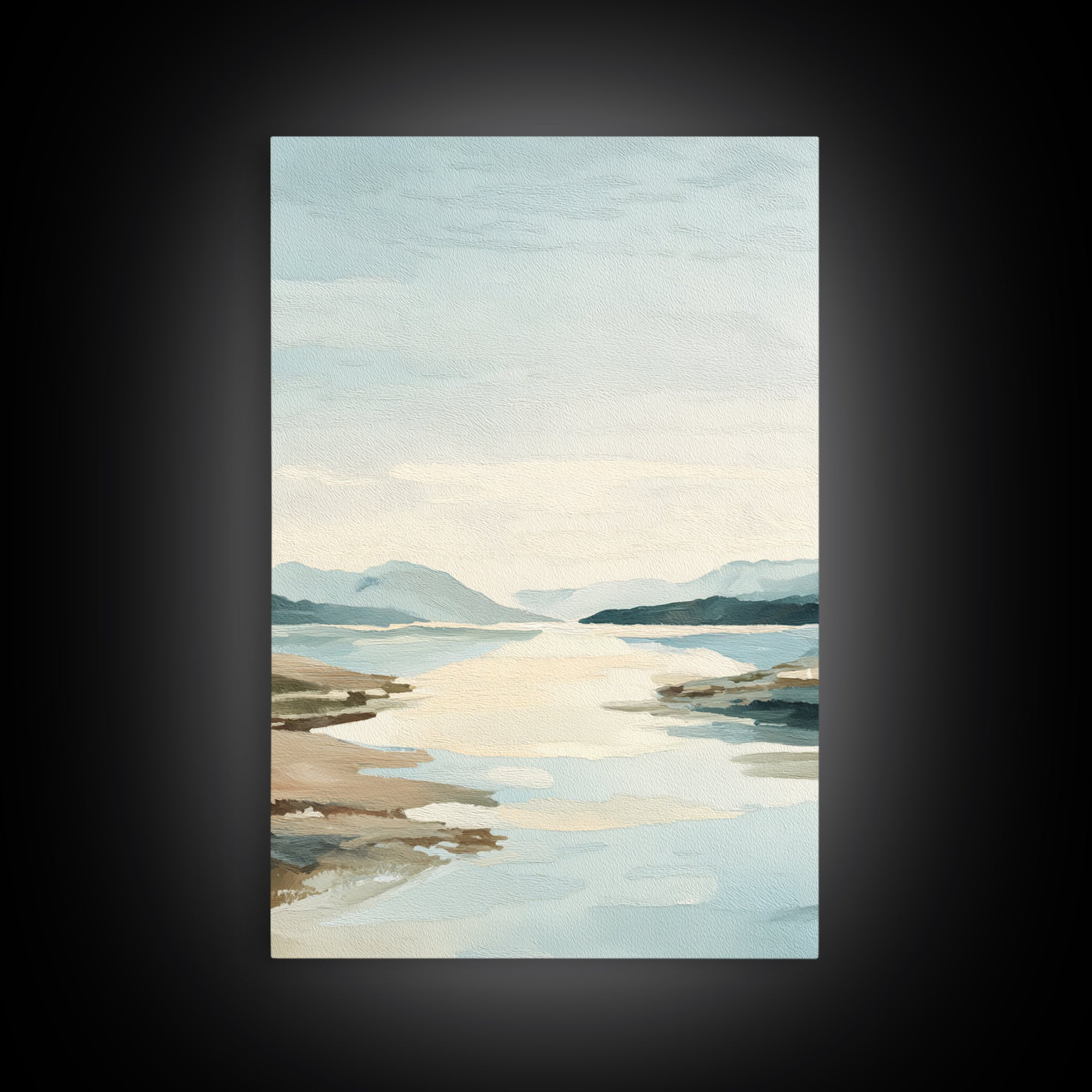 Sunlit Lake with Calming Reflections Framed Canvas Print, Dental Office Art, Dentistry Art, Office Decor, Fine Art, Calm, DOA-2x3-47