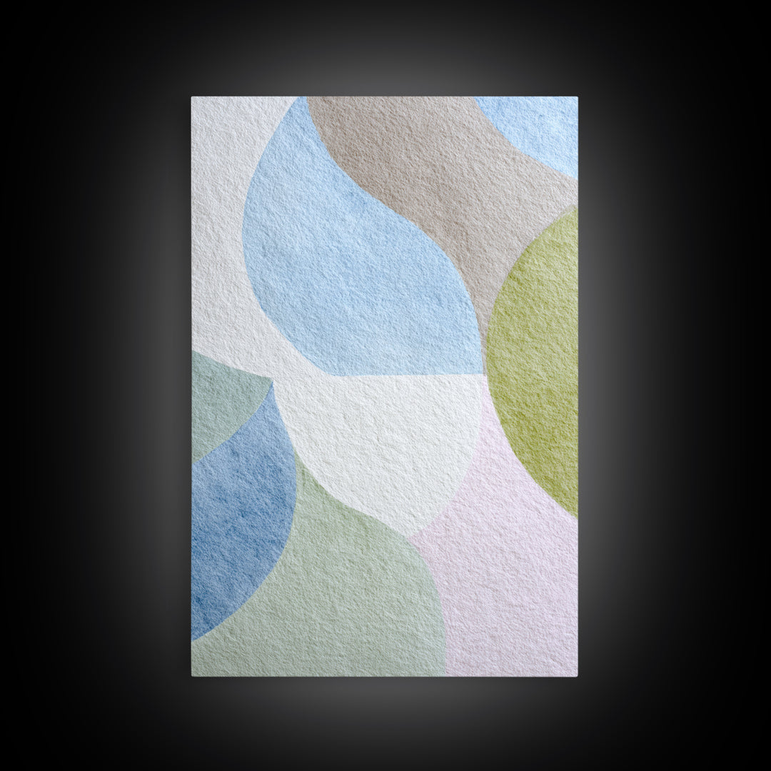Simple Rainbow Pastel Shapes for Children Canvas Print, Dental Office Art, Gallery Decor, Office Decor, Abstract Art, Calm, DOA-2x3-5
