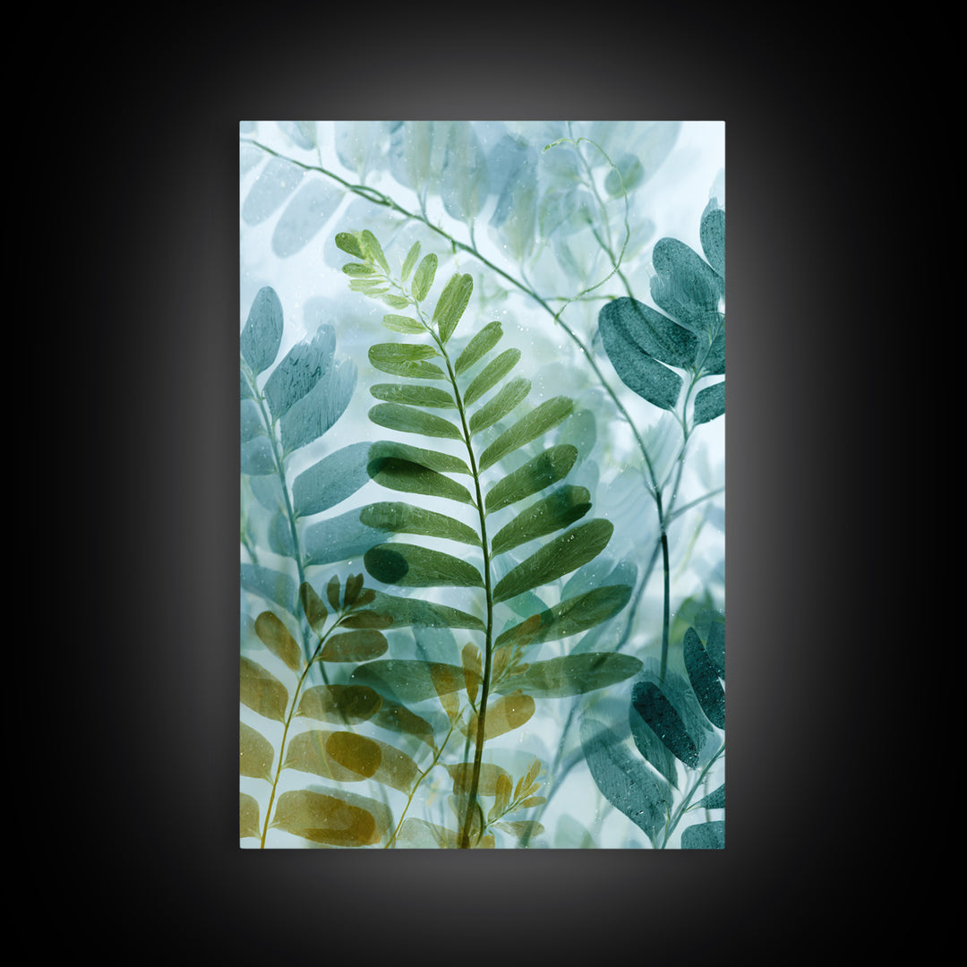 Botanical Fern Study Framed Canvas Print, Dental Office Art, Medical Decor, Office Decor, Fine Art, Calm, Home Decor, DOA-2x3-51