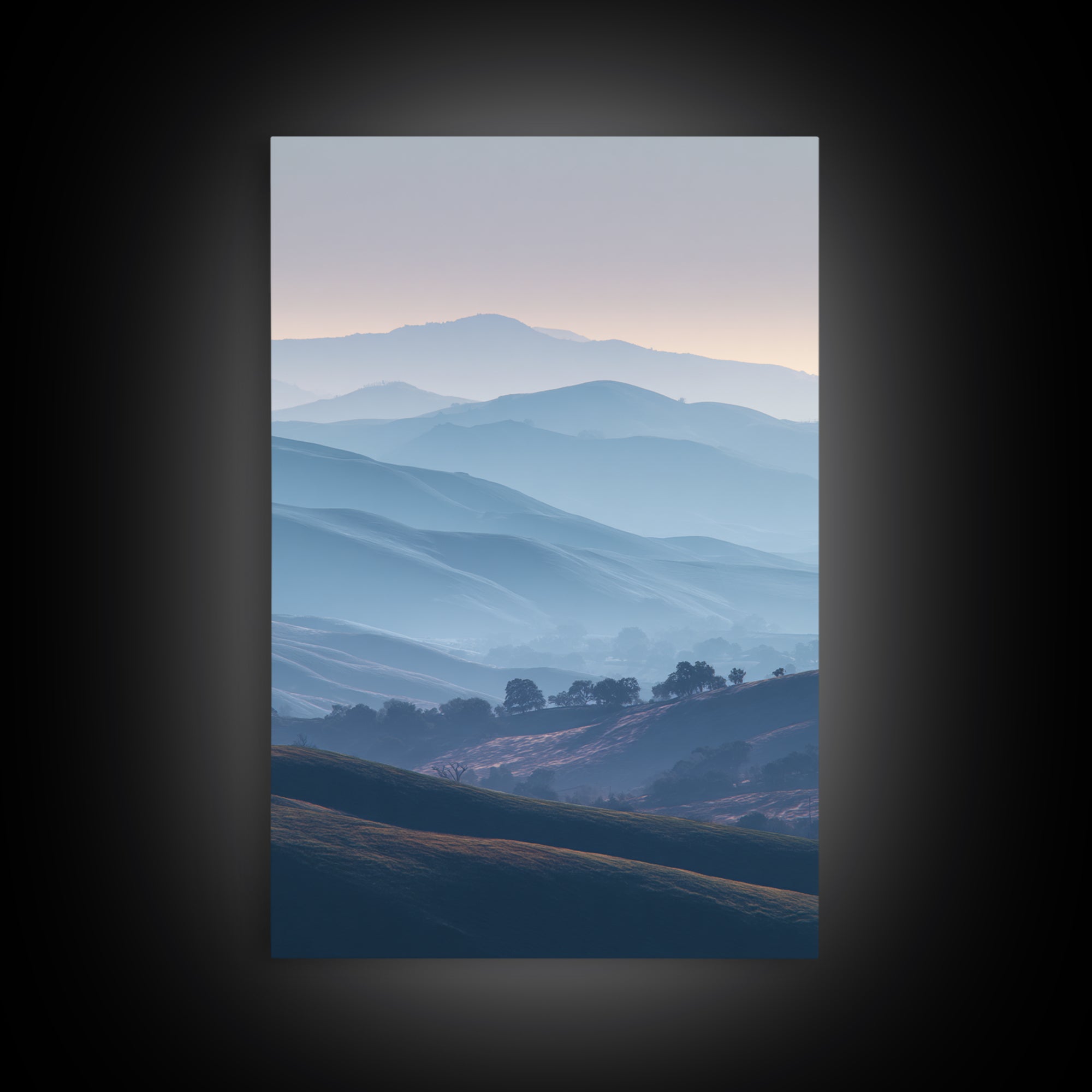 Soft Gradient Sunrise Framed Canvas Print, Dental Office Art, Dental Assistant, Office Decor, Fine Art, Calm, Gallery Decor, DOA-2x3-52