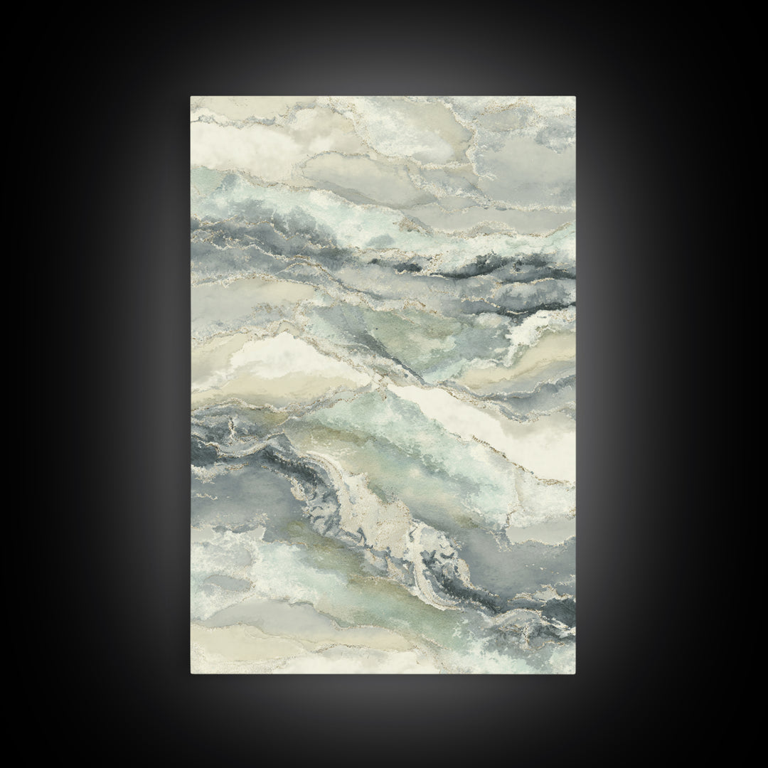 Clean Marble Texture Framed Canvas Print, Dental Office Art, Digital Artwork, Office Decor, Abstract Art, Calm, Dentist Art, DOA-2x3-56