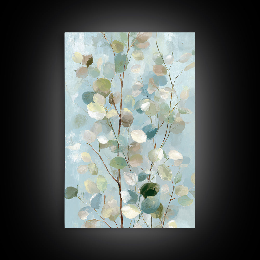 Soft Botanical Eucalyptus Print for Clean Atmosphere Canvas Print, Dental Office Art, Dental Gift, Office Decor, Calm, DOA-2x3-59