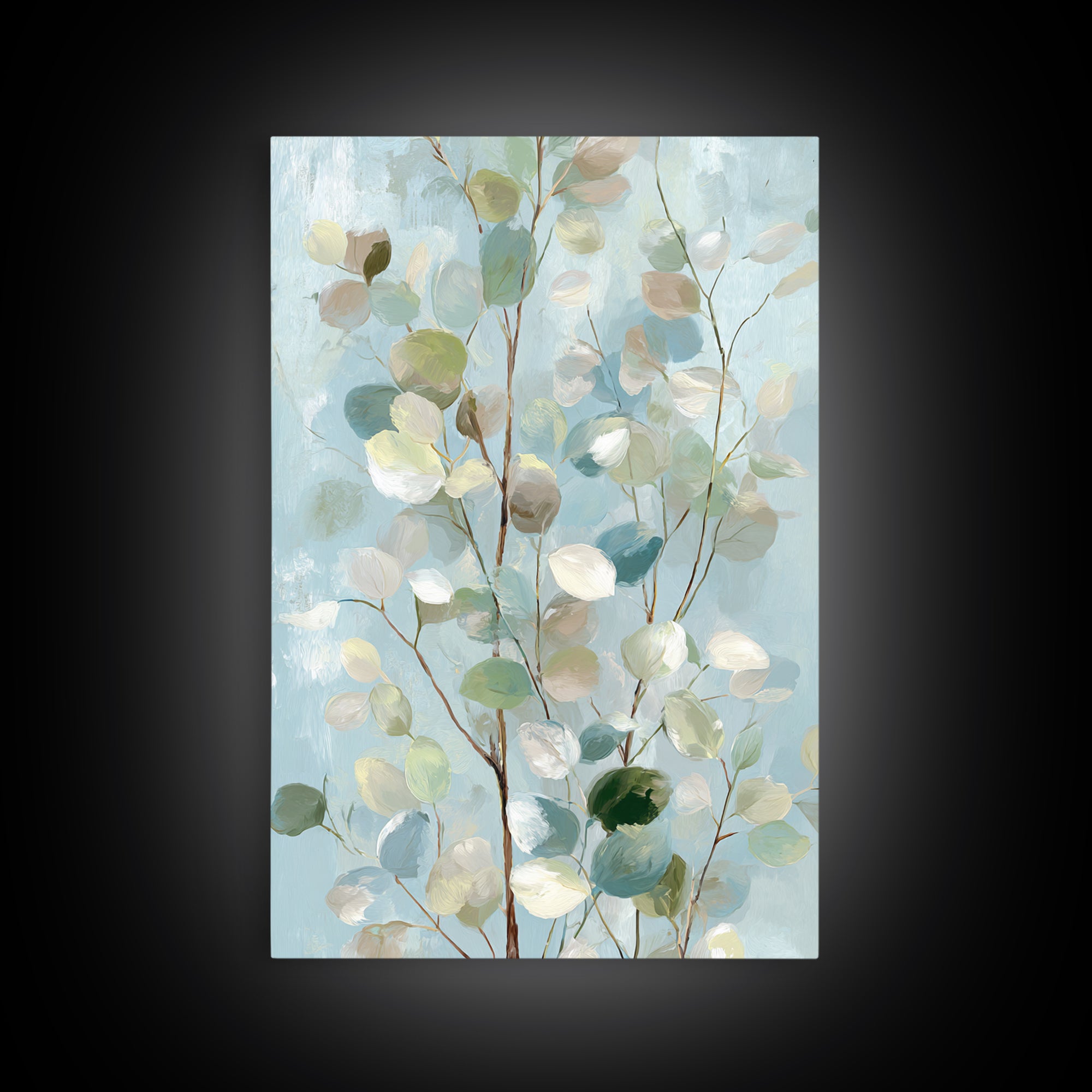 Soft Botanical Eucalyptus Print for Clean Atmosphere Canvas Print, Dental Office Art, Dental Gift, Office Decor, Calm, DOA-2x3-59