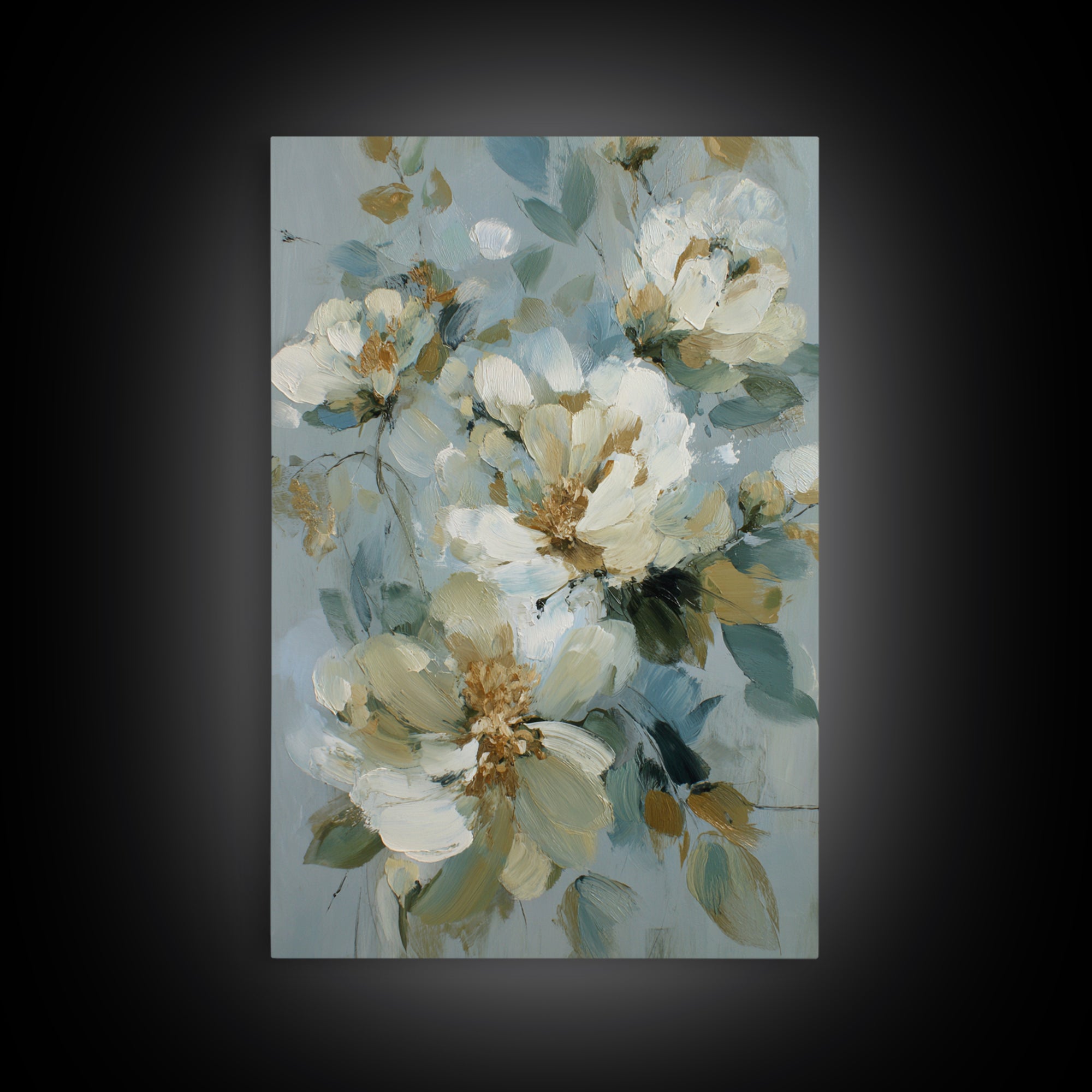 Sterile Modern Floral Painting Canvas Print, Dental Office Art, Office Decor, Fine Art, Calm, Art Print, Room Decor, DOA-2x3-67
