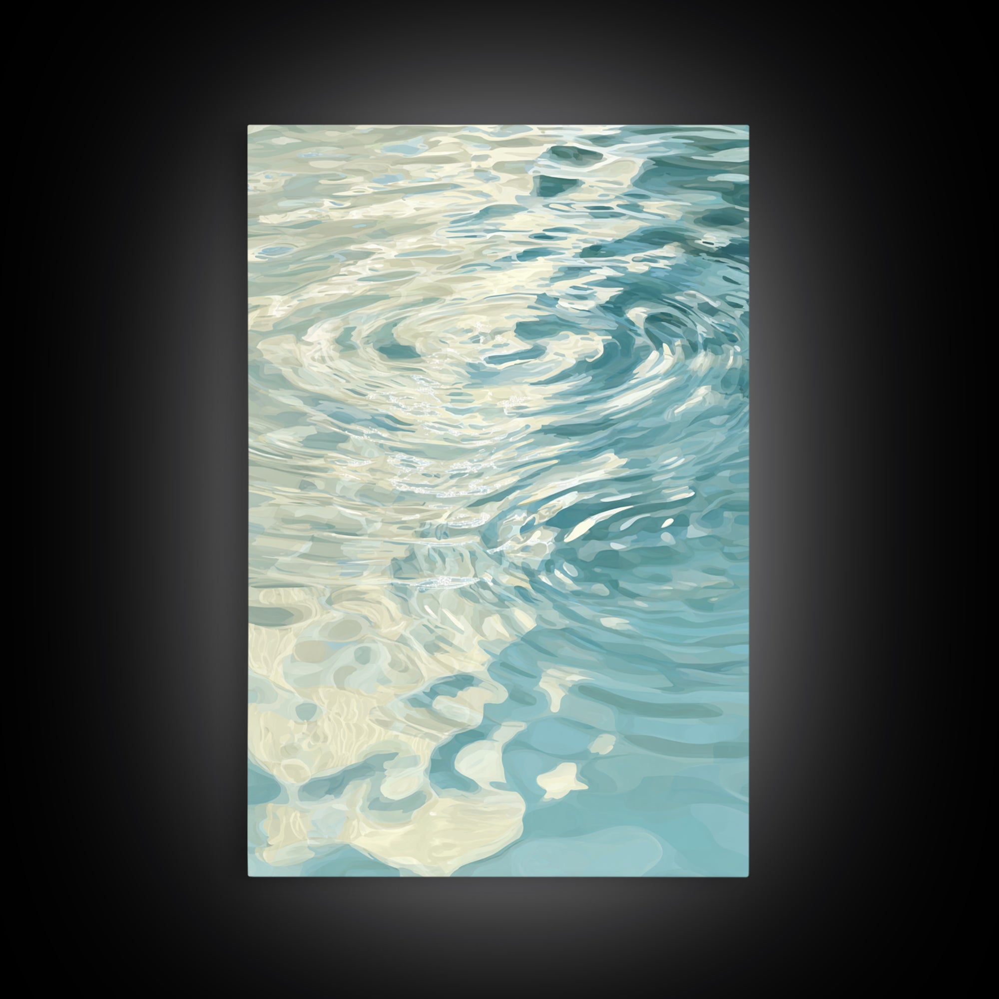 Abstract Water Ripple Pattern Framed Canvas Print, Dental Office Art, Room Decor, Office Decor, Abstract Art, Calm, DOA-2x3-69