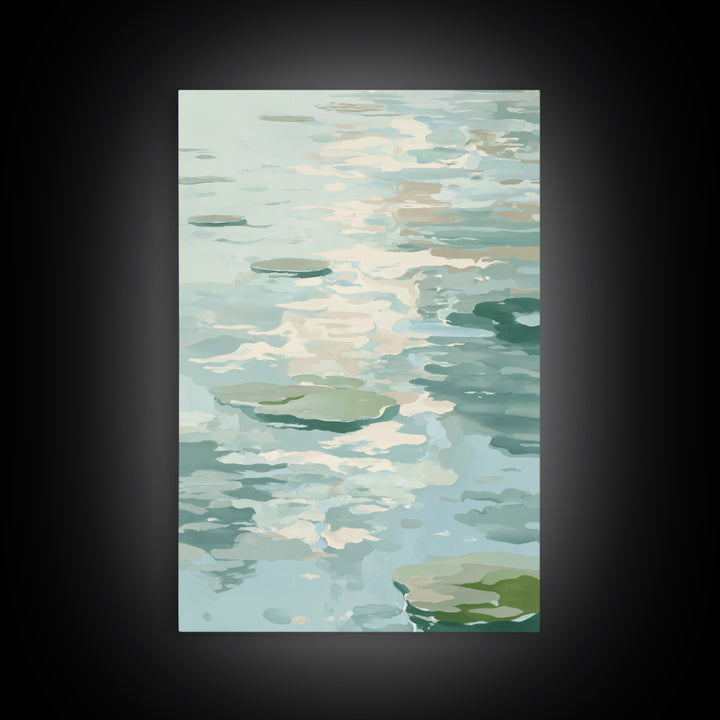 Sunlit Lake with Calming Reflections Canvas Print, Dental Office Art, Dental Office, Office Decor, Oil Painting, Calm, DOA-2x3-71