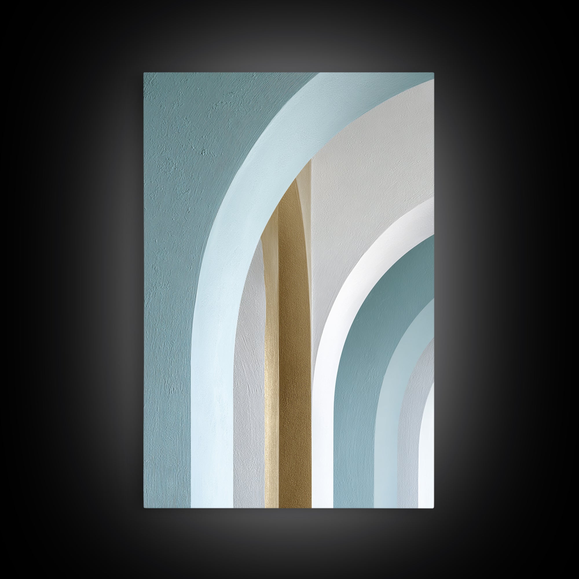 Light Scandinavian Abstract Arches Framed Canvas Print, Dental Office Art, Textured Painting, Office Decor, Abstract Art, Calm, DOA-2x3-73