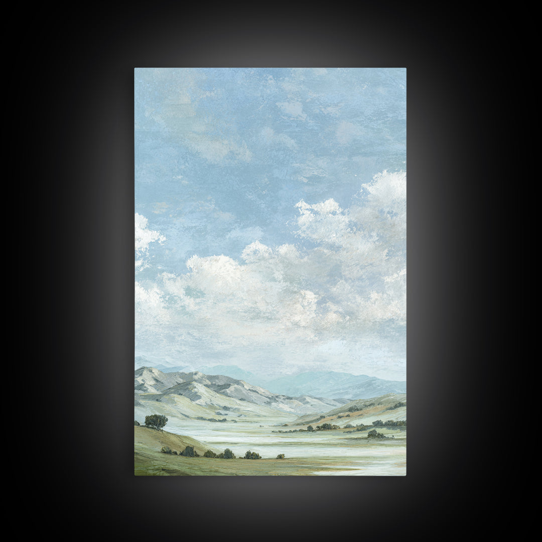 Gentle Mountain Landscape Framed Canvas Print, Dental Office Art, Office Decor, Calm, Medical Art, Medical Office Decor, DOA-2x3-84
