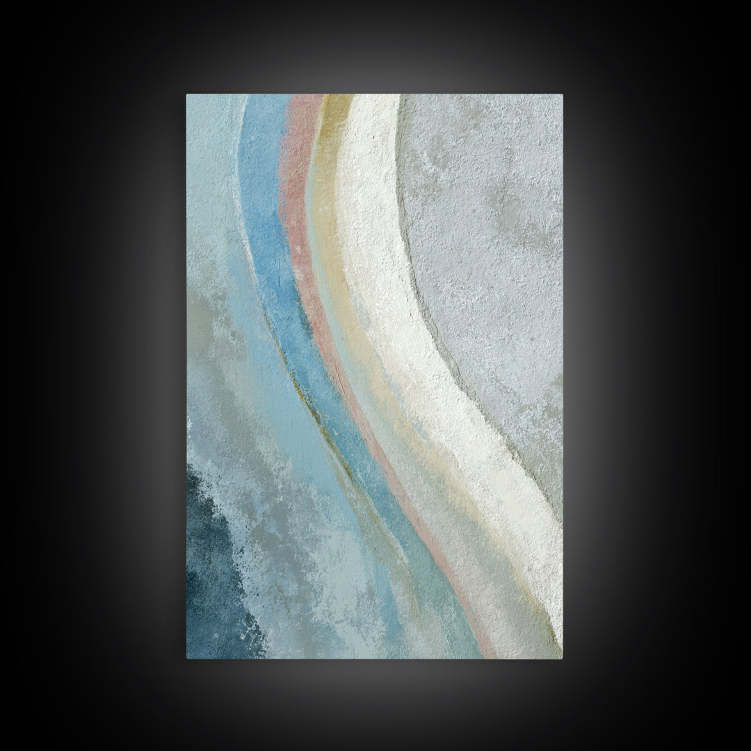 Minimal Smile Curve Abstract Framed Canvas Print, Dental Office Art, Contemporary Art, Office Decor, Calm, Dental Wall Art, DOA-2x3-85