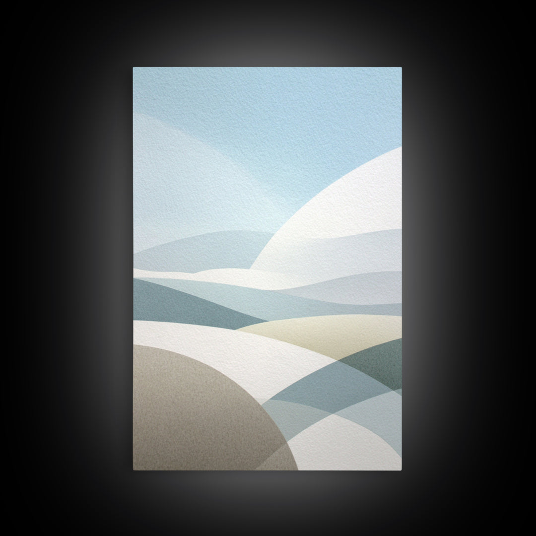 Clean Geometric Art Framed Canvas Print, Dental Office Art, Neutral Decor, Office Decor, Fine Art, Calm, Wall Art, Poster, DOA-2x3-88