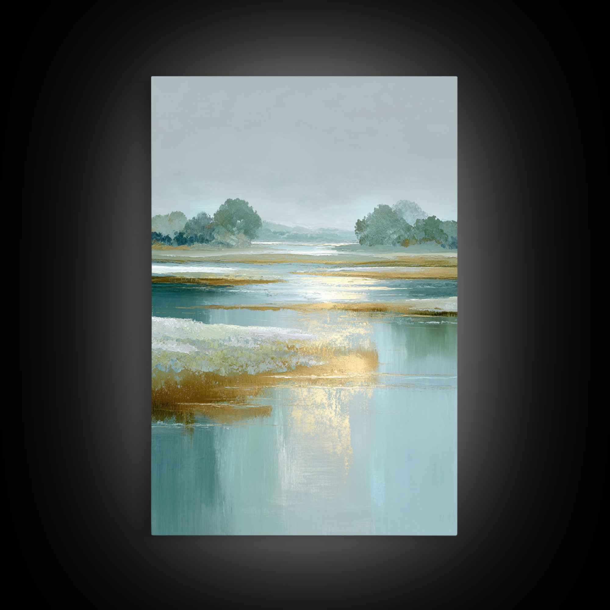 Sunlit Lake with Calming Reflections Canvas Print, Dental Office Art, Art Print, Office Decor, Fine Art, Calm, Unique Wall Art, DOA-2x3-95