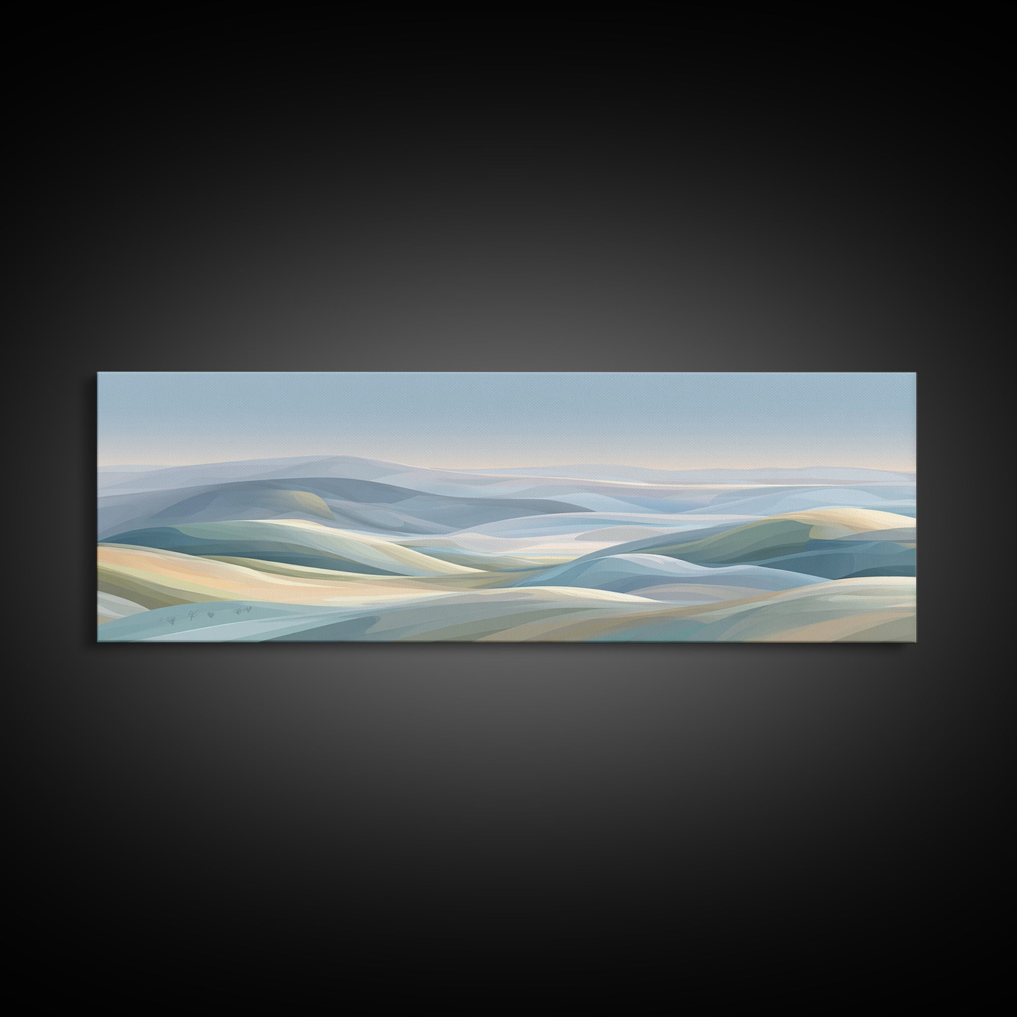 Soft Gradient Sunrise Framed Canvas Print, Dental Office Art, Tooth Art, Office Decor, Calm, Modern Decor, Fine Art Print, DOA-3x1-12