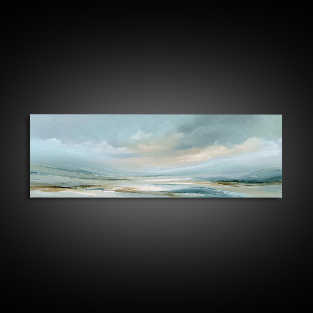 Calming Abstract Ocean Waves Framed Canvas Print, Dental Office Art, Office Decor, Calm, Medical Art, Medical Office Decor, DOA-3x1-17