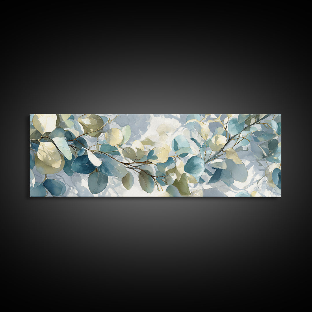 Soft Botanical Eucalyptus Print for Clean Atmosphere Canvas Print, Dental Office Art, Dental Office, Office Decor, DOA-3x1-19