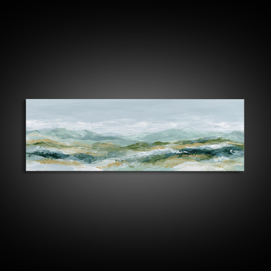 Gentle Mountain Landscape Canvas Print, Dental Office Art, Dental Hygienist, Office Decor, Oil Painting, Calm, DOA-3x1-20