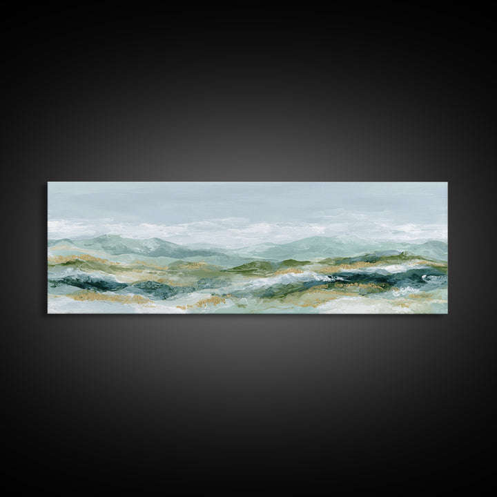 Gentle Mountain Landscape Canvas Print, Dental Office Art, Dental Hygienist, Office Decor, Oil Painting, Calm, DOA-3x1-20