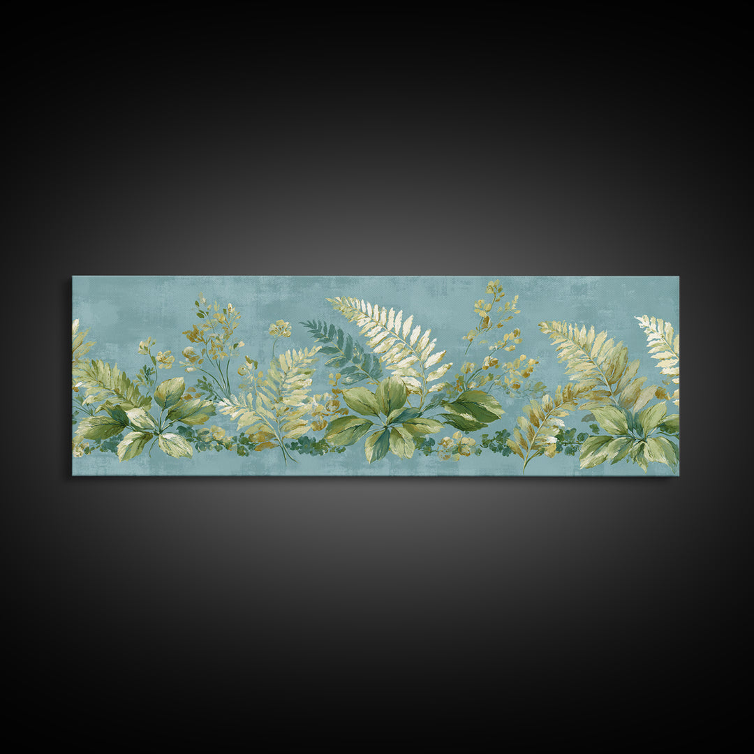 Botanical Fern Study Canvas Print, Dental Office Art, Wall Decor, Office Decor, Oil Painting, Calm, Contemporary Art, DOA-3x1-35