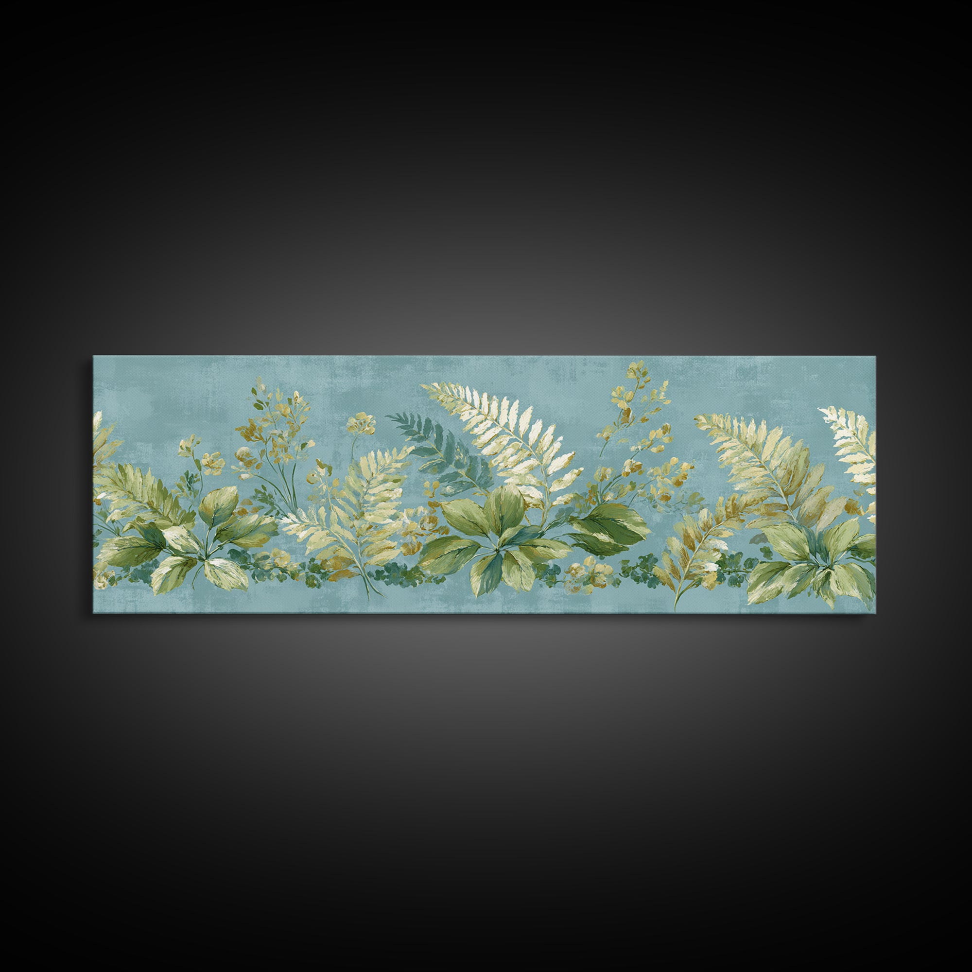 Botanical Fern Study Canvas Print, Dental Office Art, Wall Decor, Office Decor, Oil Painting, Calm, Contemporary Art, DOA-3x1-35