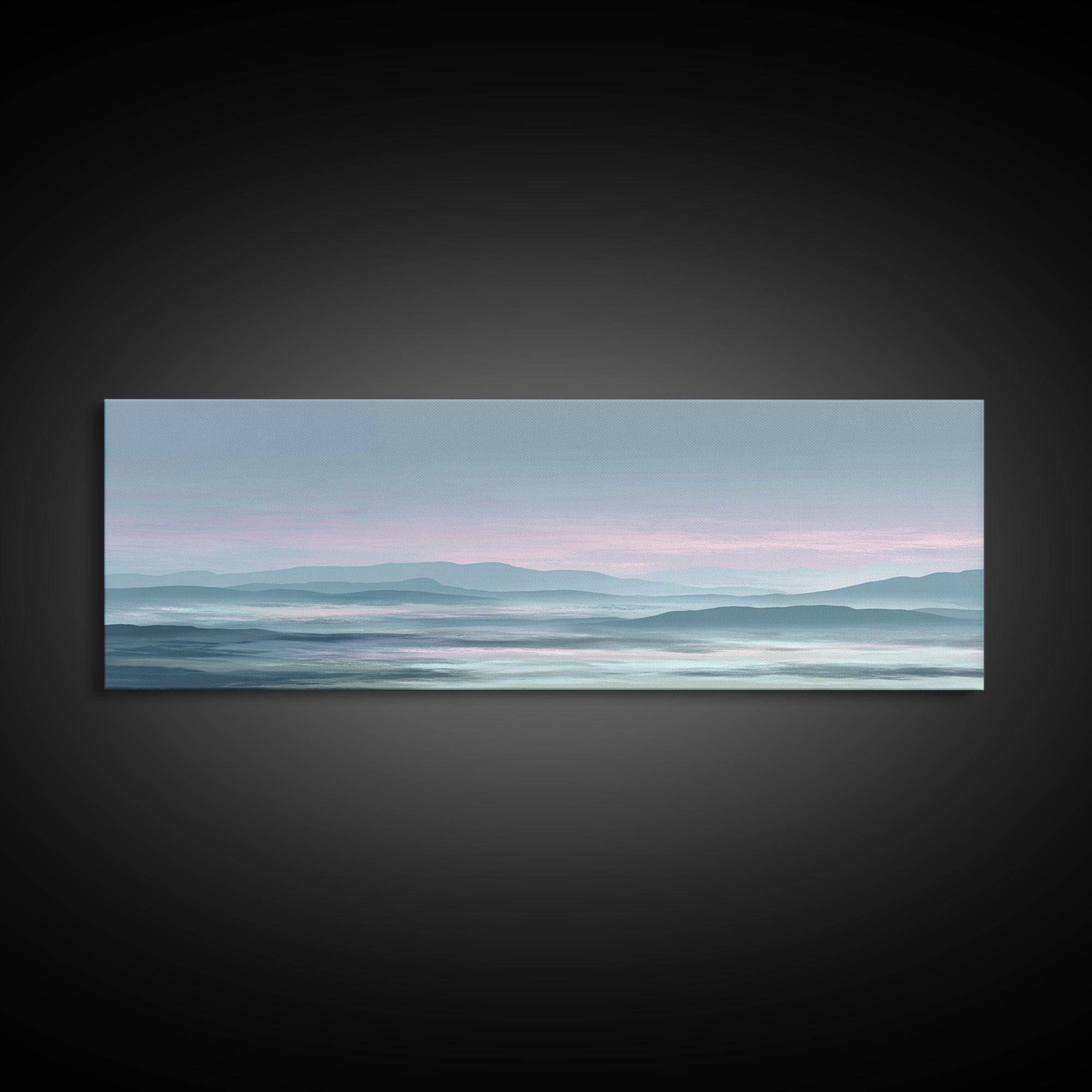 Soft Gradient Sunrise Canvas Print, Dental Office Art, Office Decor, Fine Art, Calm, Art Print, Room Decor, Textured Painting, DOA-3x1-36