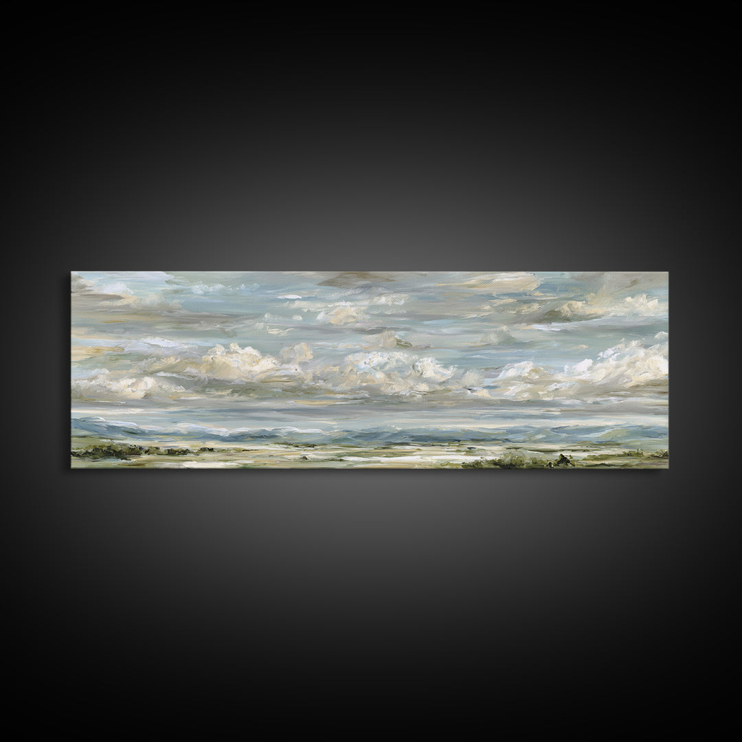 Peaceful Clouds over Open Meadow Canvas Print, Dental Office Art, Office Wall Art, Office Decor, Fine Art, Calm, Medical Decor, DOA-3x1-49