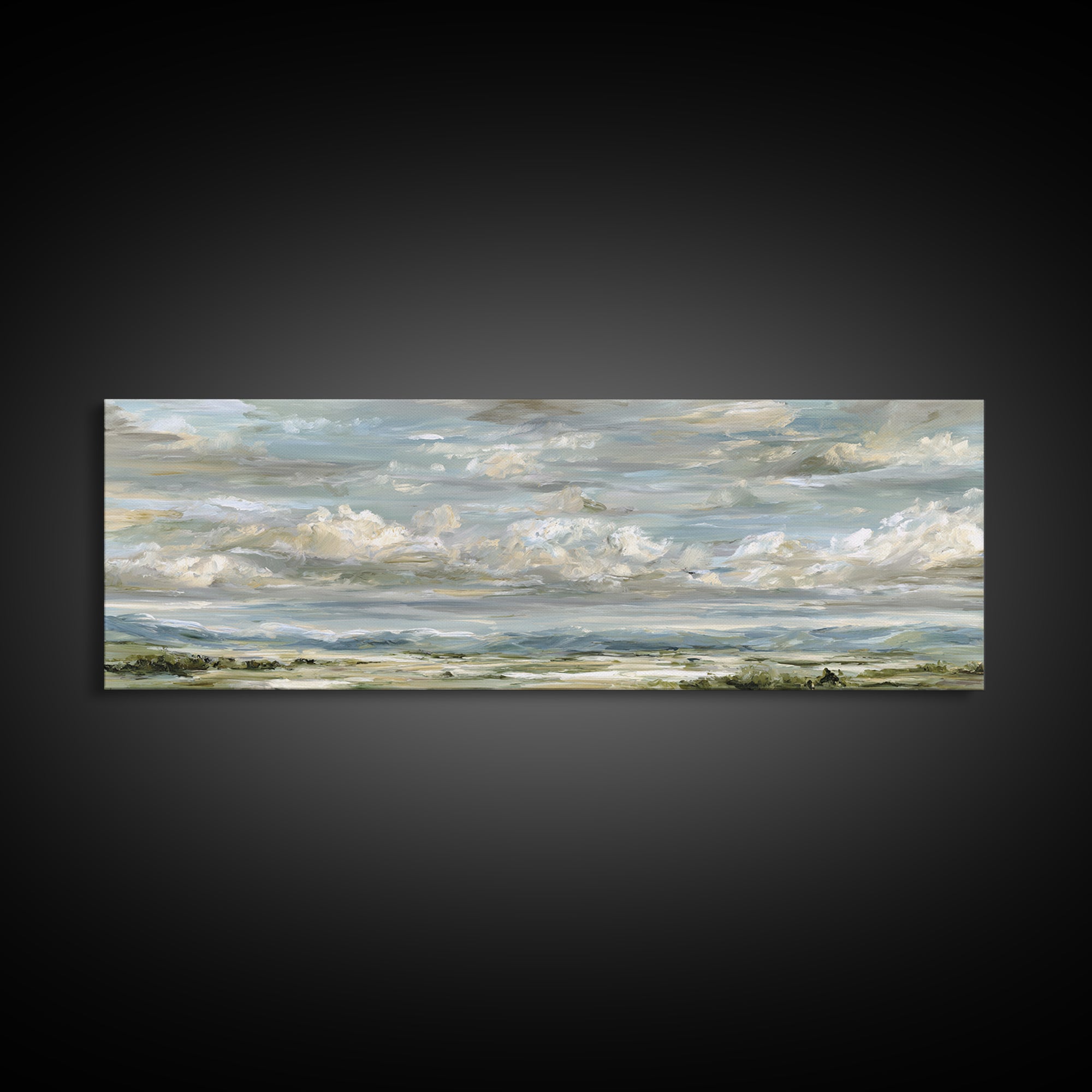 Peaceful Clouds over Open Meadow Canvas Print, Dental Office Art, Office Wall Art, Office Decor, Fine Art, Calm, Medical Decor, DOA-3x1-49