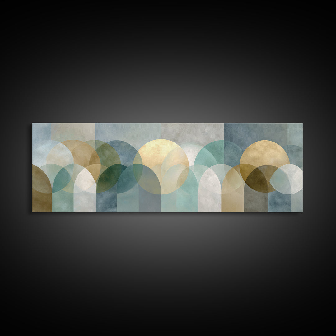Light Scandinavian Abstract Arches Framed Canvas Print, Dental Office Art, Minimalist Wall Art, Office Decor, Abstract Art, DOA-3x1-57