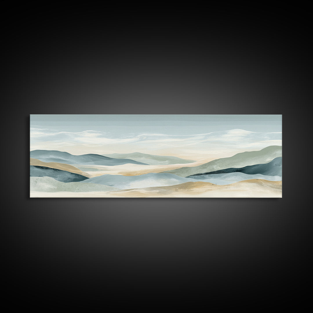 Soft Gradient Sunrise Framed Canvas Print, Dental Office Art, Neutral Decor, Office Decor, Fine Art, Calm, Wall Art, Poster, DOA-3x1-60